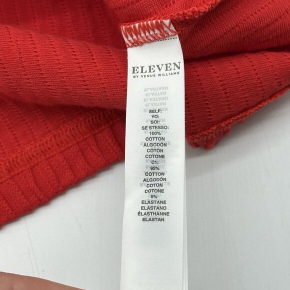 Eleven by Venus Williams Size Medium Bloom Candy Red Long Sleeve Ribbed Hoodie - Picture 8 of 13